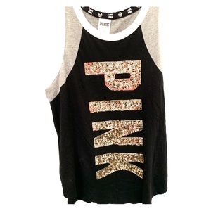 Pink black and gold sequent tank
